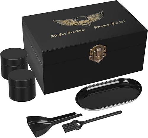 Miniatura 8 de LANJEPMY Caja de almacenamiento de madera con bandeja rodante, juego de caja decorativa, contenedor de madera con hebilla, caja de almacenamiento de