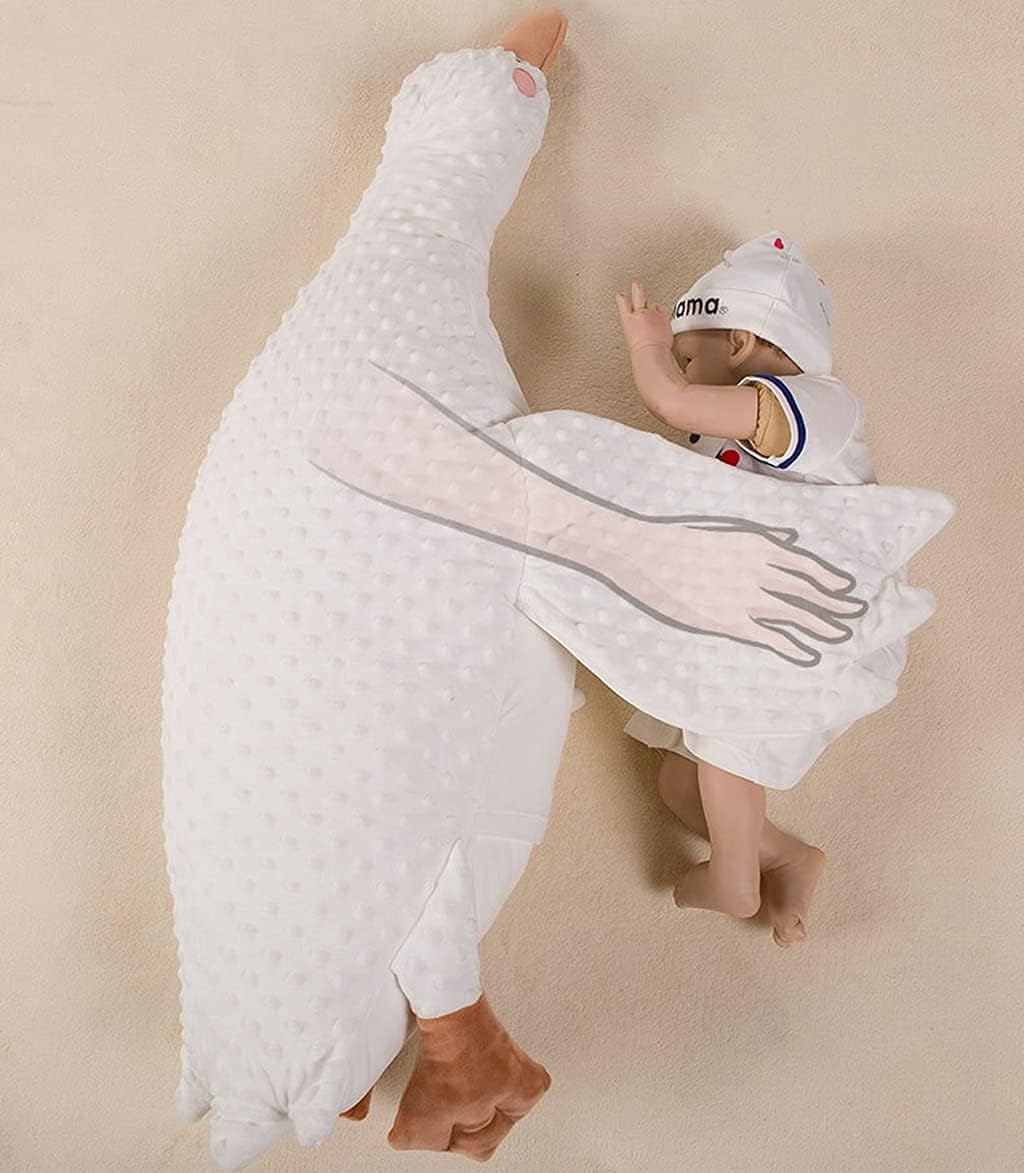 Baby Portable Bed Comfort Pillow Swan White Goose Cotton Thick Newborn Lounger Bed for Comfortable Sleep Multifunctional Baby Exhaust Comfort Pillow (Brown) : Baby