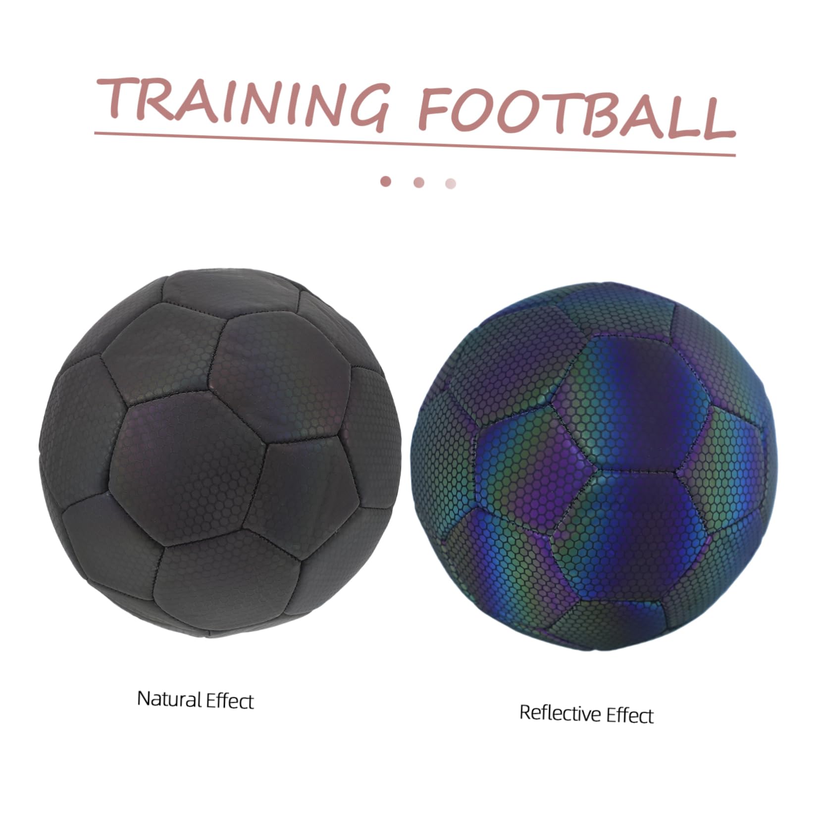 Abaodam Pallone Allenamento Riflettente da Calcio per Luminoso e Gare | Festa Scuola Decor, Pallone Calcio Olografico, Visibilità Elevata per Partite e Uso Versatile