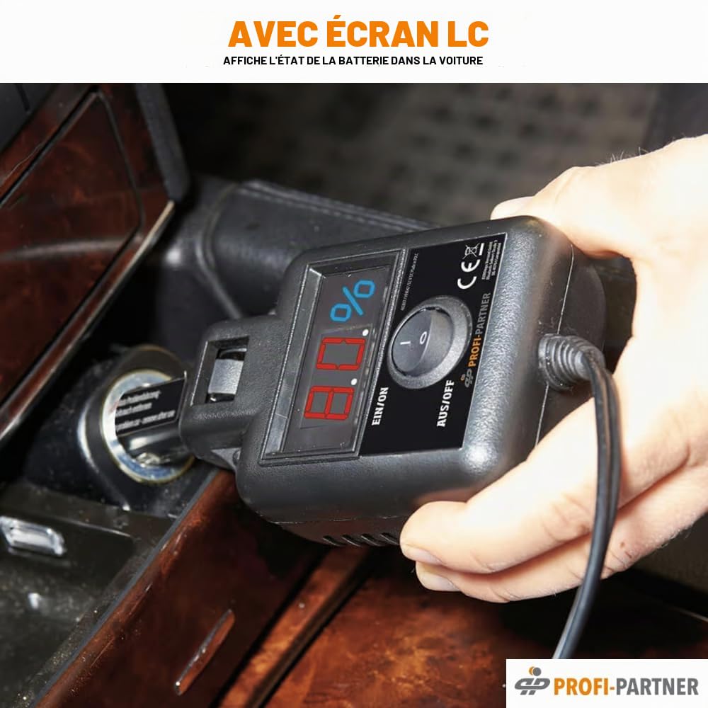 Kit Démarreur Voiture Allume Cigare 12V Kit Démarrage Allume Cigare Câble 6,1 m avec Ecran