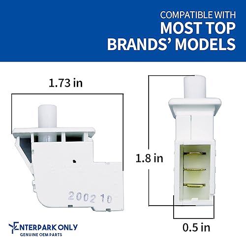 Miniatura 2 de ENTERPARK DC64-00828B Interruptor de puerta de secadora Parque de repuesto para secadora Samsung reemplaza DC64-00828A PS4210964 2071594 AP4578931