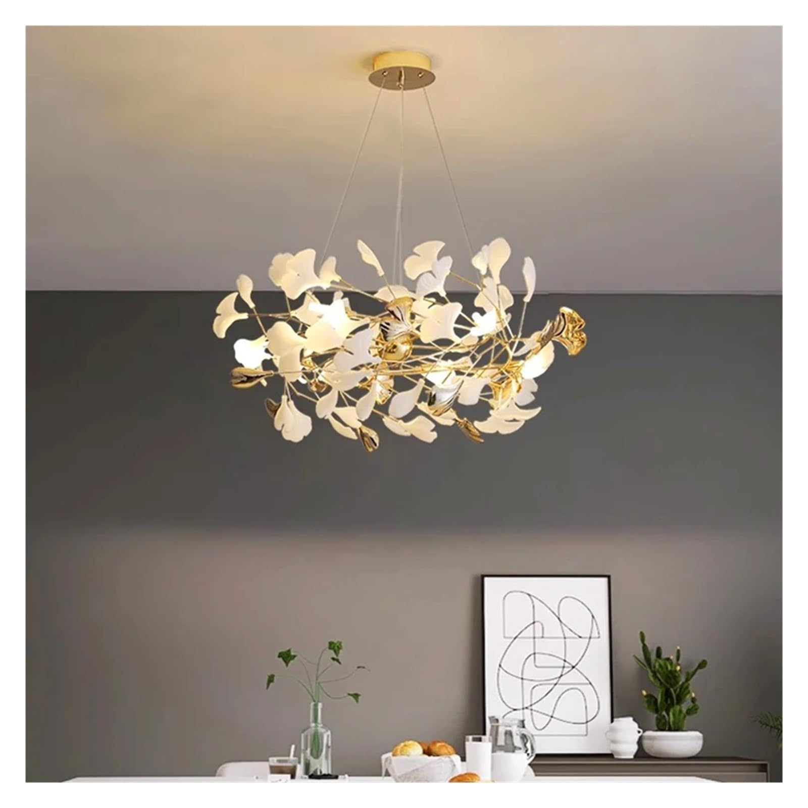 Lampada a Sospensione per Sala da Pranzo, Arredamento per la casa, Illuminazione per Interni, lampadario a Sospensione, lampadario, Compatibile con Soggiorno, Lusso (Lungo, Diametro 80 cm)
