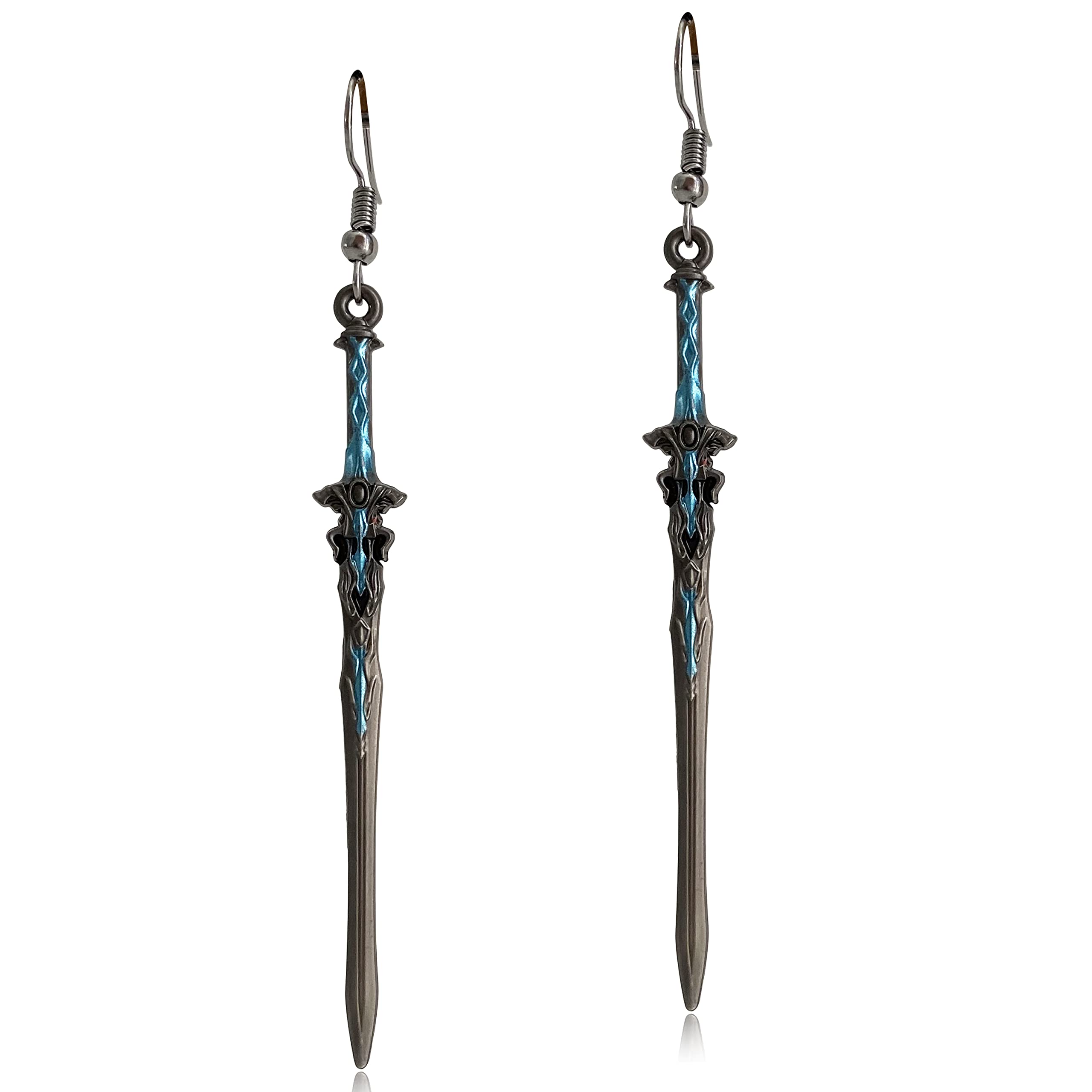 JIUIQL Unique Handmade Punk Retro Gothic Long Dagger Knife Sword Dangle Drop Earrings for Women Men Statement Jewelry Gifts
