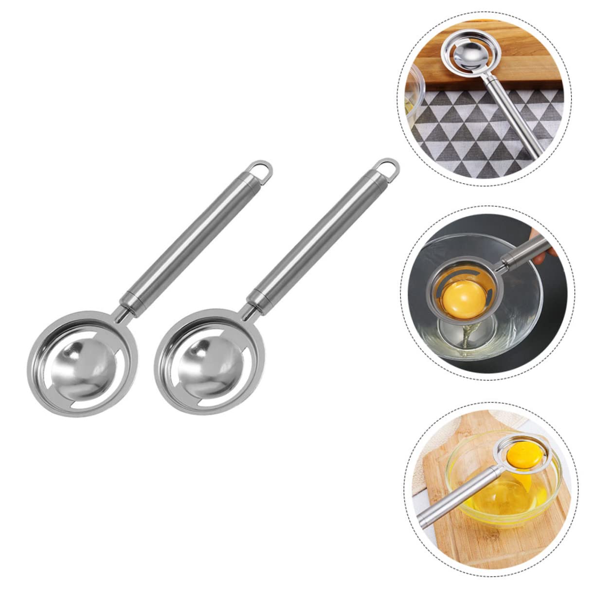 ABOOFAN 2Pcs Egg Yolk Dividers Egg White Filters Safe Egg Sieves for Kitchen Home Shop Cake Shop Space Saving Design for Convenient Cooking