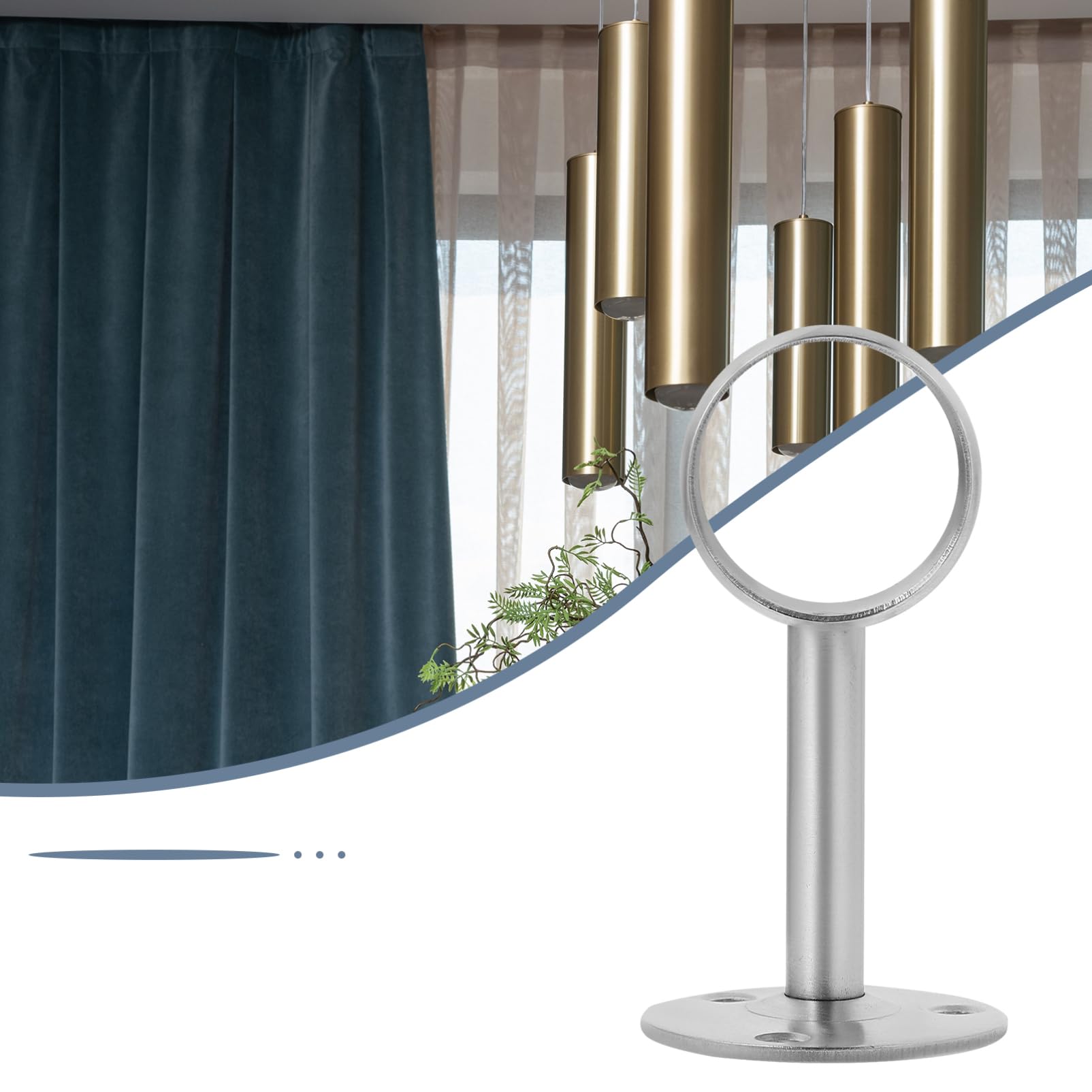 Ciieeo 2Pcs Closet Rod Brackets Support for Shower Curtain Towel Rods Easy to Install and Resistant Ceiling Wall Mount