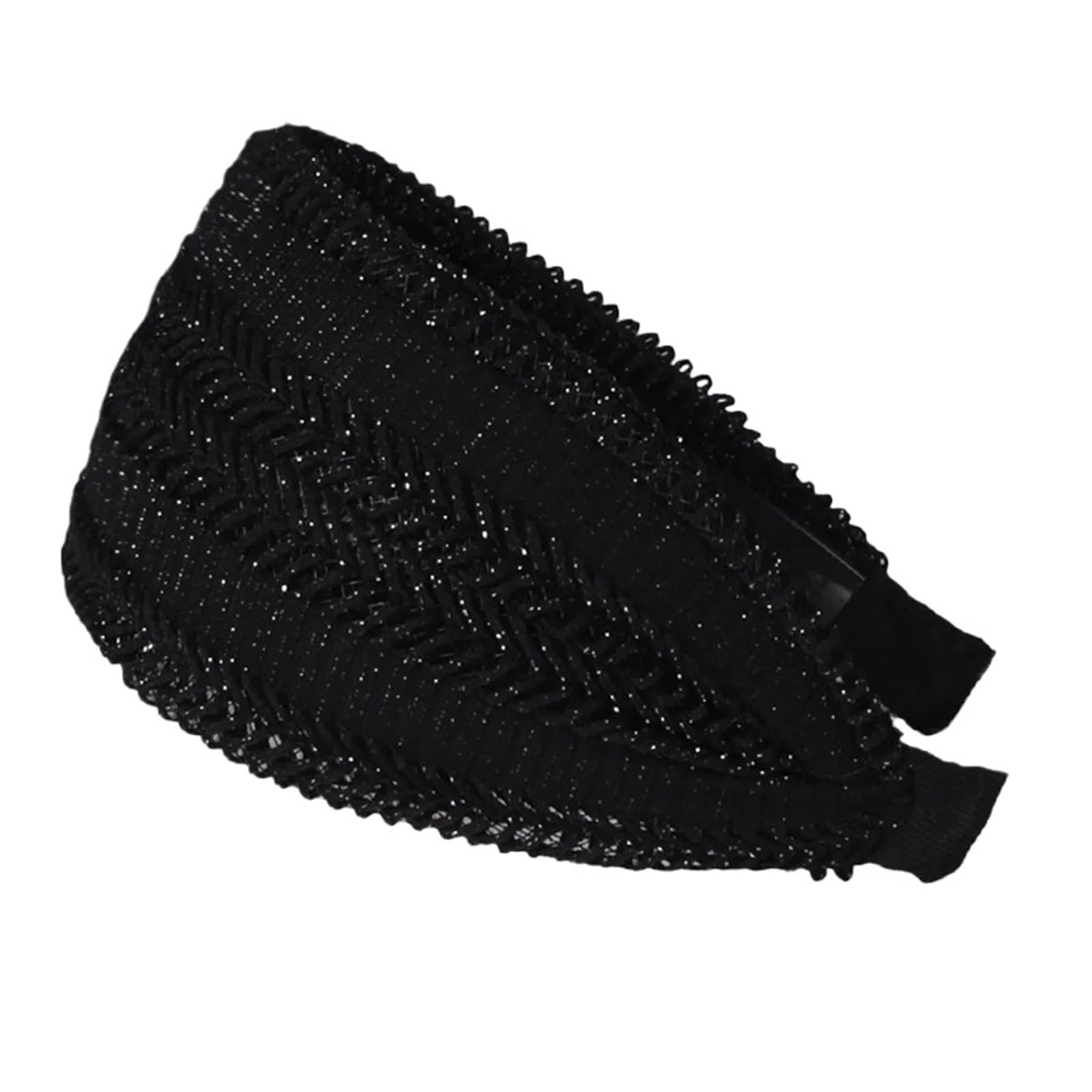 Stirnband 2 Stück breite Stirnbänder for Frauen und Mädchen, elegante Haarbänder, weibliche Haarbänder, Hoop-Kopfbedeckung, Haarschmuck Winter Stirnband(Black)