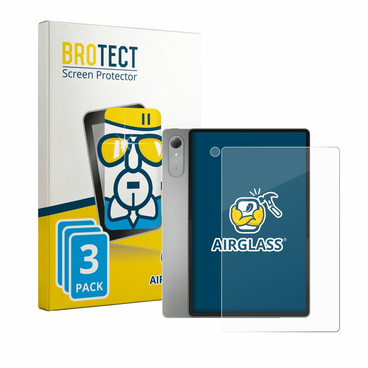 brotect Pellicola Protettiva Vetro per Lenovo Idea Tab Pro Gen 2 13" (Fronte+Fotocamera) Schermo (3 Pezzi) [Durezza Estrema 9H, Chiaro]
