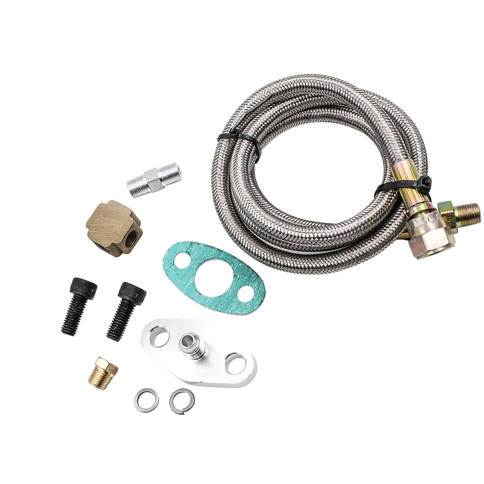 Jazuaiao Imrpoves Oil Feed Line Set with Aluminum & Steel Accuracy Engineered for Enhances Engine Power Use Aluminum Augmenter Oil Line