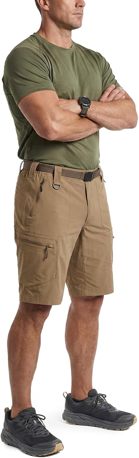 CQR Men's Quick Dry Stretch Hiking Cargo Shorts, Lightweight Water Resistant Tactical Casual, Golf & Outdoor with Pockets - Image 2