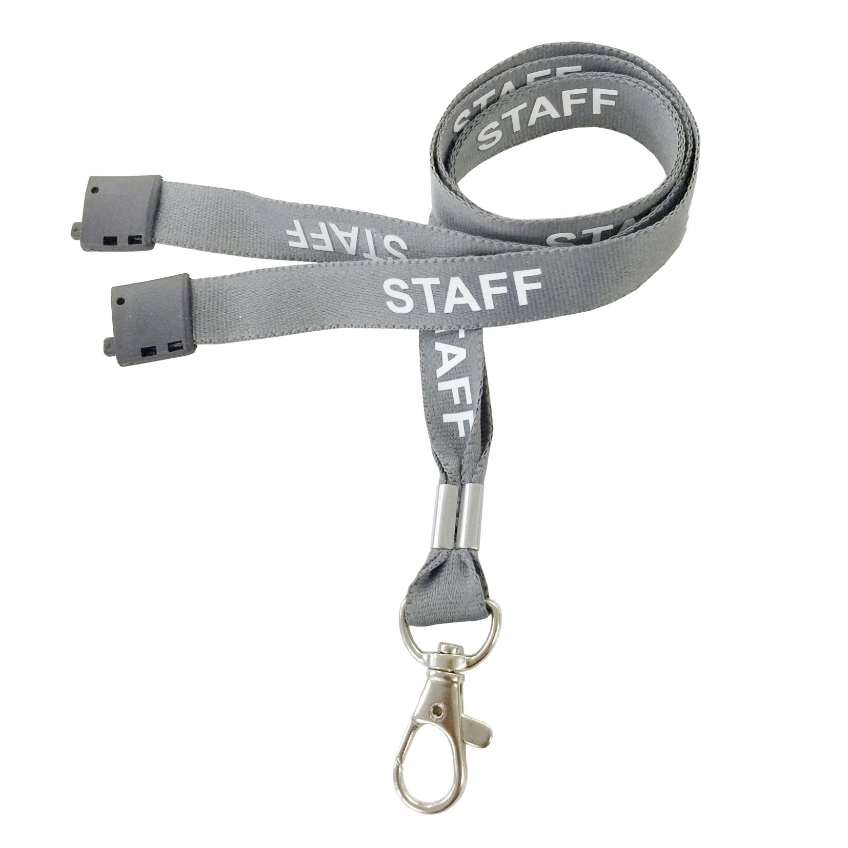 Customcard Ltd Grey Staff Lanyard with Safety Break & Metal Clip - 45cm Drop, 15mm Width - Comfortable & Durable Staff Lanyards for Office, School & Events - Professional Grey Design (Pack of 10) — image 1