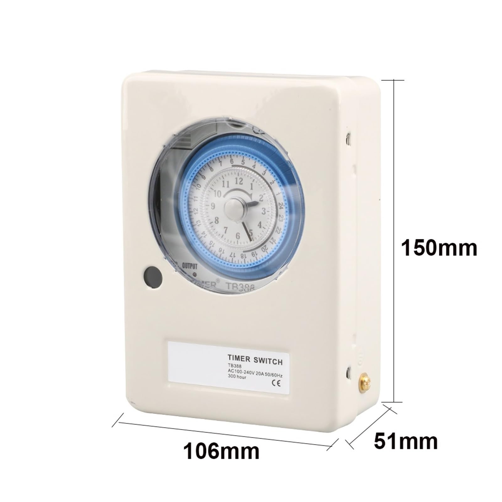 RWRAPS microcomputer Interruttore Timer 100-240V 20A Timer Meccanico al Quarzo 24 Ore programmabile relè su Guida DIN Interruttore orario Esterno Impermeabile 15 Minuti