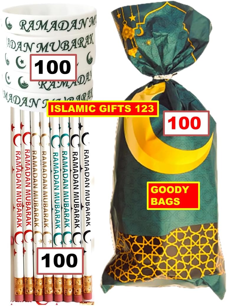 Ramadan Pencils[ 300 Pack ] Ramadan Favors Ramadan Wristbands Ramadan Party Pack Ramadan Eid Gift Muslim Gifts
