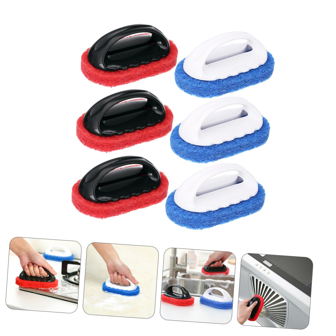 esponjas, 6 esponjas de Limpieza, Herramienta Suelos for el hogar, Escoba Interior, Almohadillas abrasivas