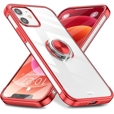 Amazon Co Jp Sitikai Iphone 12 Mini ケース 5 4 インチ リング付き スマホケース 指紋防止 半透明 高級 メッキ加工 ソフトtpu Sgs認証 黄ばみなし 車載ホルダー対応 ストラップホール付き 耐衝撃 一体型 カバー アイフォン12 Mini ケース レッド 家電 カメラ