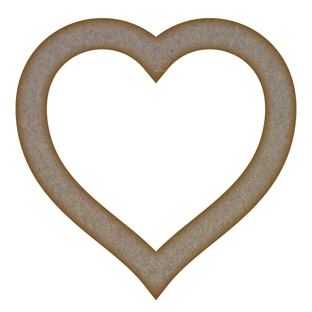 Fairydust Craft Shop Brown Heart Frame - Laser Cut 3Mm Mdf Craft Shape Blanks (Small)