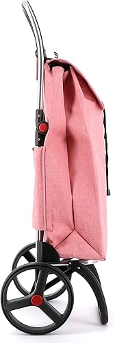 Vista 3 de ROLSER Carrito de compras plegable con ruedas Carrito personal plegable para comestibles Duradero y portátil Coral