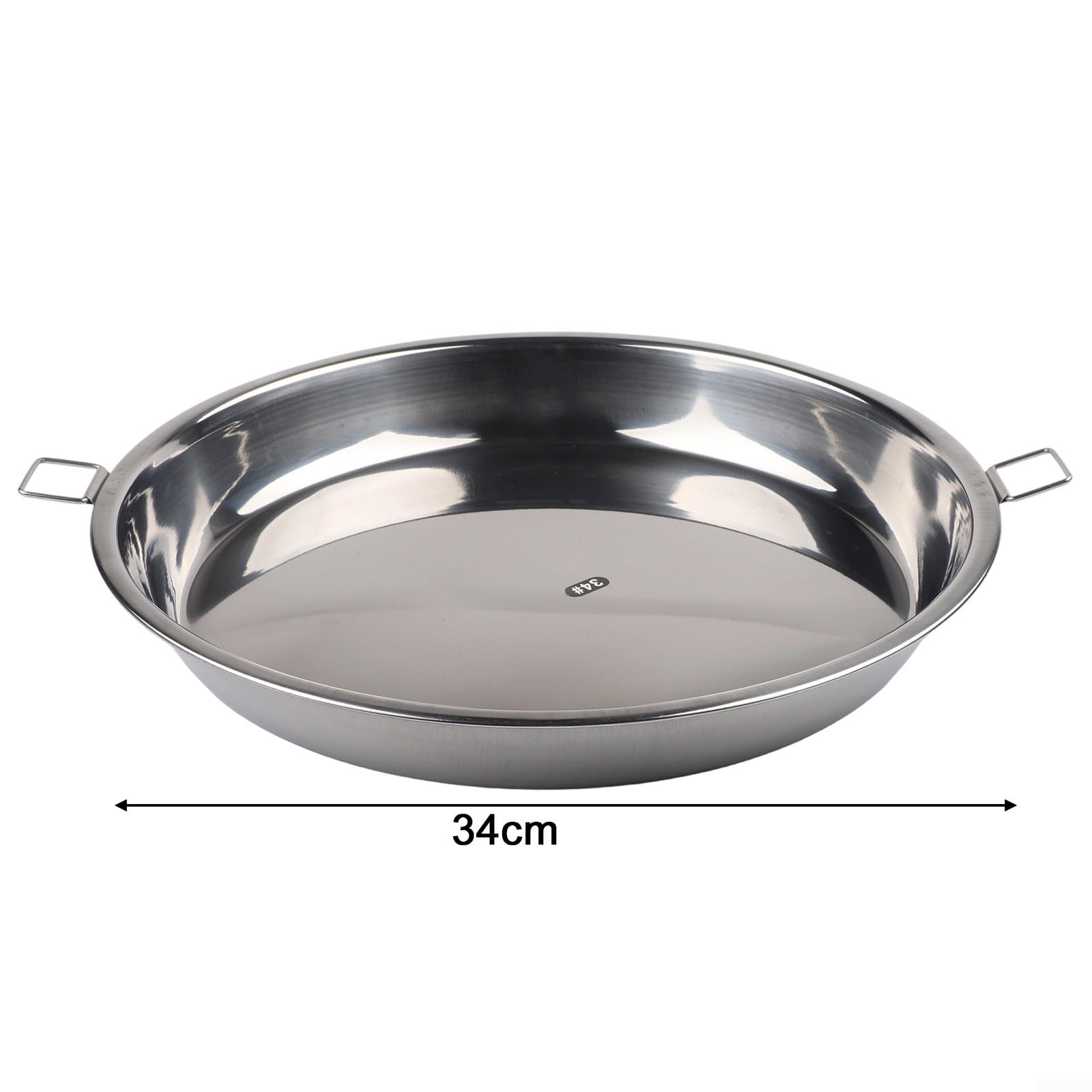 Bandeja de parrilla de acero inoxidable, sartén para pizza con asa para un fácil transporte, horno, barbacoa, hornear, asar, placa rectangular antiadherente perforada (34 cm)