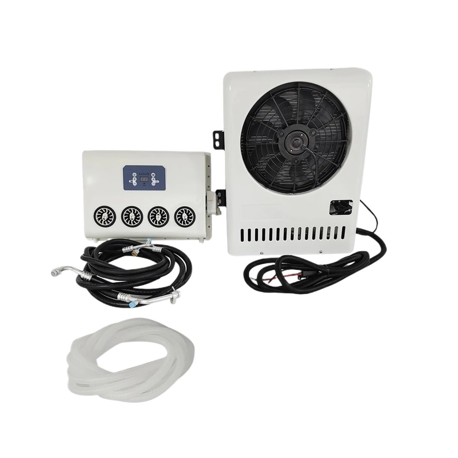 24V 12V Parking Air Conditioning Electric Car Split Conditioner 10500btu For RV Truck Tractor Camper Van Motorhome Quiet Comfort Highly Efficient Cooling(A Set of AC 12V)
