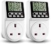 ORIDGET 24 Hour Digital Electric Timer Plug Socket UK with On-Off Repeat Cycle Timer, Daily Program and Countdown for Lights and Home Appliances, 13A 240V 2 Products in One Packing Box