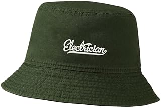 LexiuYibai Bucket Hat for Men Women Electrician Embroidered Washed Cotton Unisex Bucket Hats (Green,7 1/2)