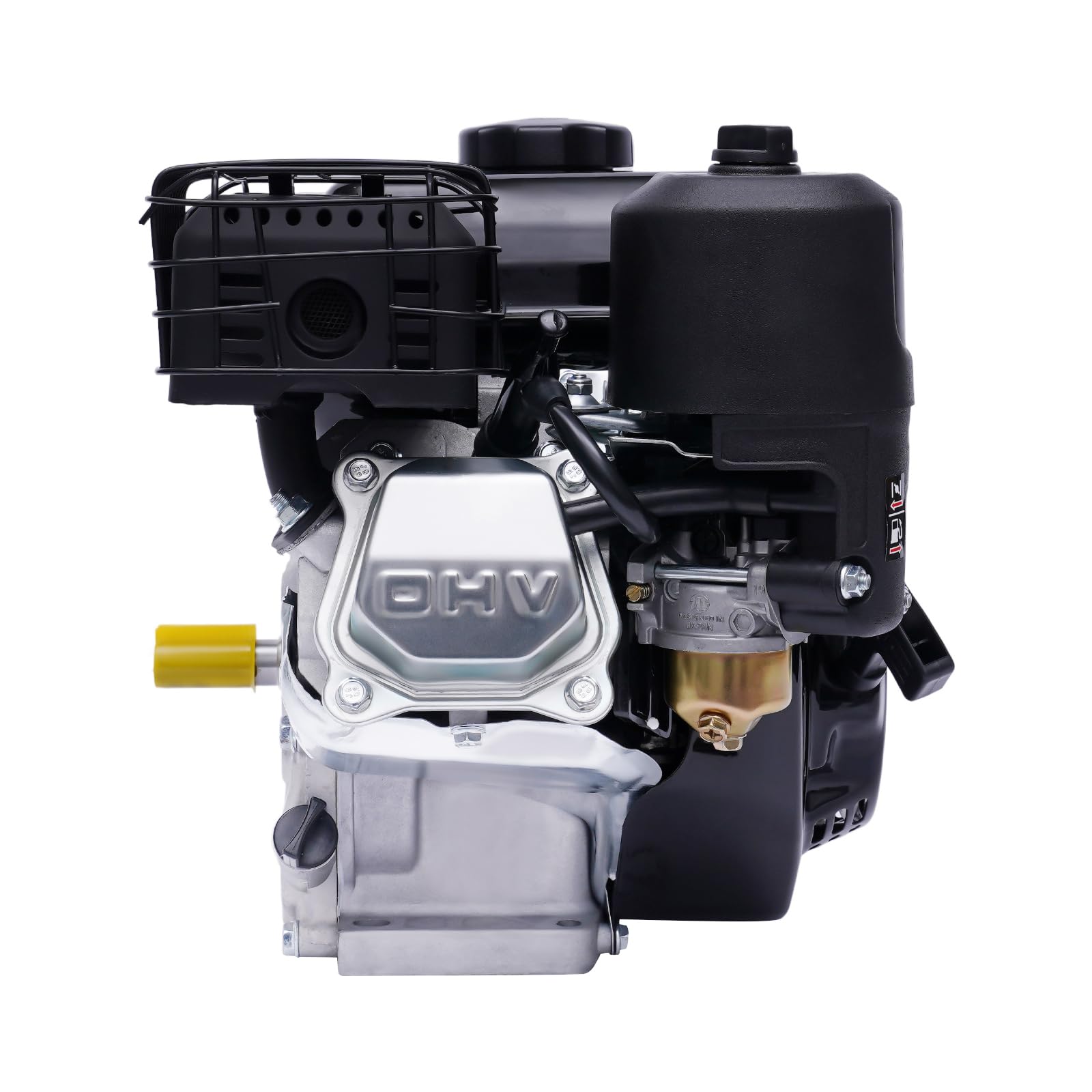 Benzinmotor 7.5PS 4-Takt Benzin Motor Einzylindermotor Standmotor Kartmotor Industriemotor Ersatzmotor Luftkühlung Motor 3600 U/min, Kurbelwelle 19mm, Schwarz
