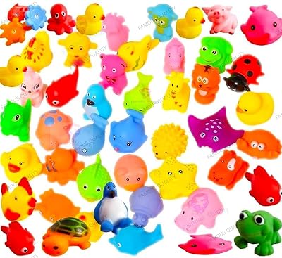 FAMOUS QUALITY® Most Popular Sound Chu Chu with Bath Toys (Set of 12 Animals, Multi Color)