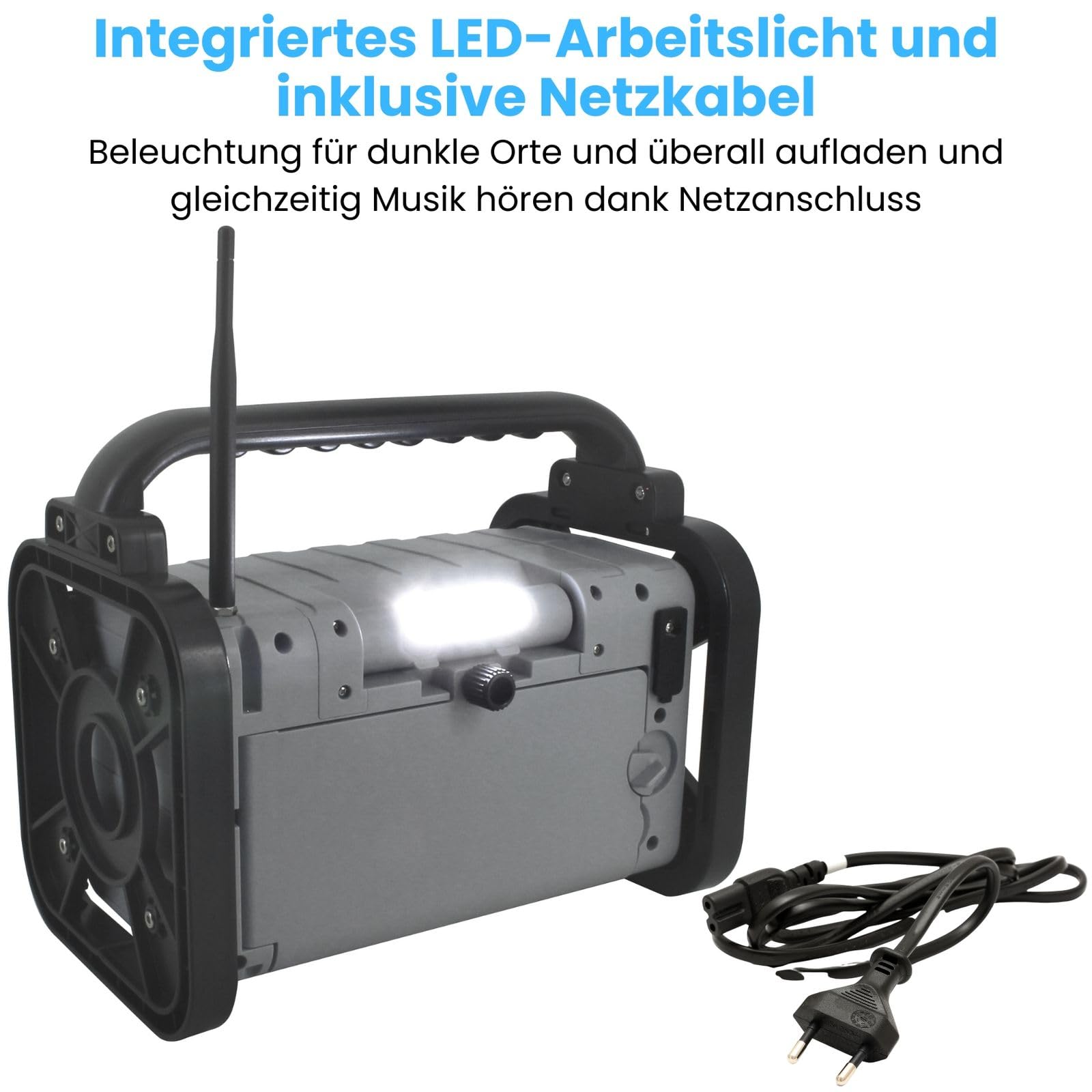 Soundmaster Radio da cantiere DAB80SG DAB+ FM Bluetooth batteria agli ioni di litio