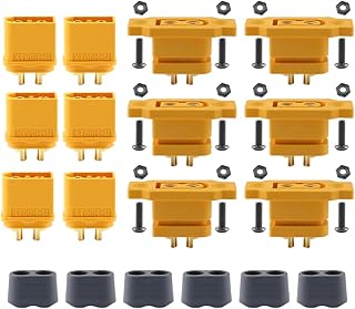 Amass 6Pairs XT60h XT60 Male Bullet Connector XT60E-F Female Plug with Screws for RC Models Multicopter â€¦
