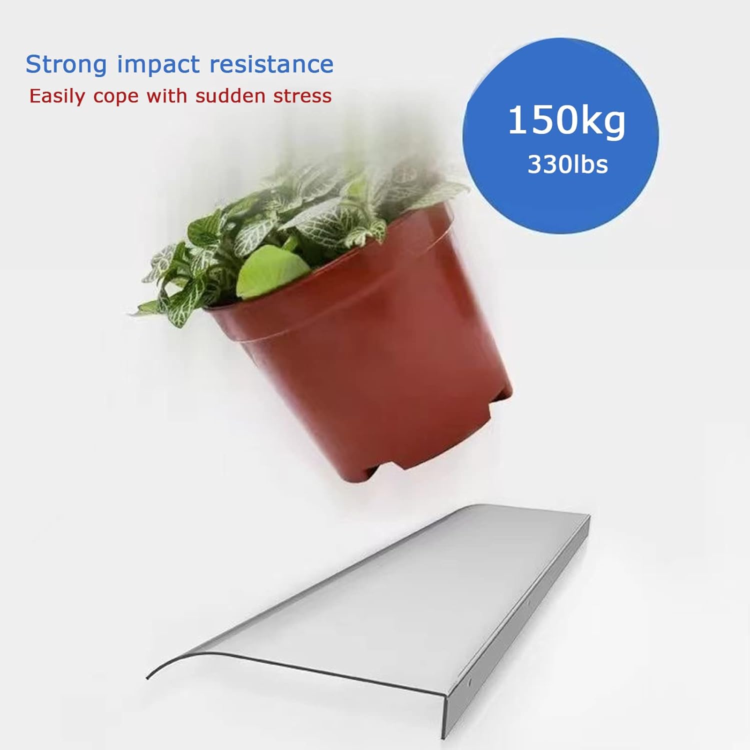 Front Door Canopy Outdoor Awning Window Rain Shelter Cover Porch Awning for Patio Roof Gazebo Garden,Anti-Uv and Waterproof Polycarbonate Cover,with Accessories (50x110cm/20 x43)