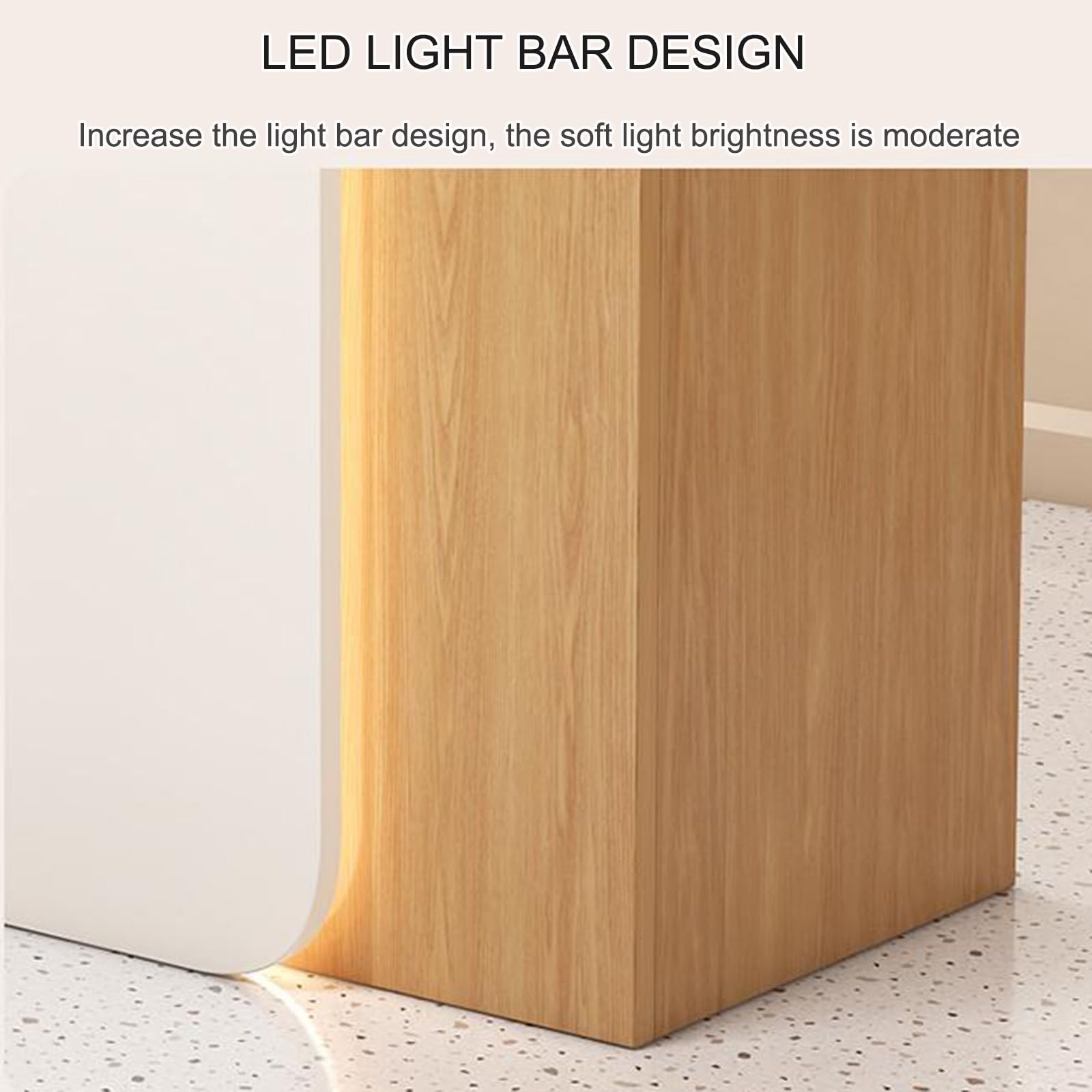 Comptoir Magasin Caisse Accueil avec Lumière, Meuble de Bureau et de Réception pour la Maison, Bureau et Salon (Color: Blanc)