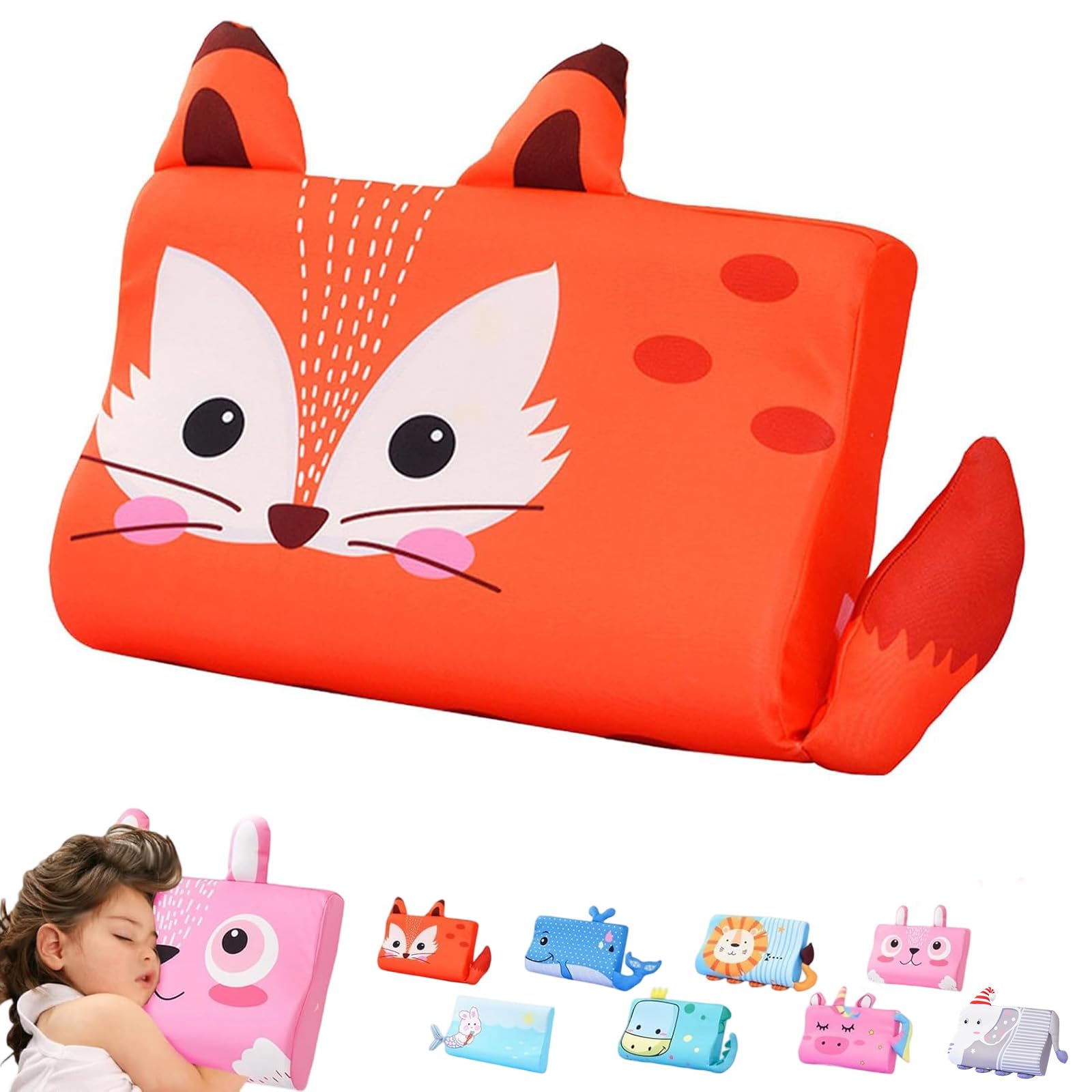Snrtevu Sensory Pillow, Slumber Kiddies Pillow, Slumberkiddies - The Sensory Pillows for Better and Healthier Sleep, Animal Design Child Pillows for Boys Girls (D,50 * 30(Ages 6+))