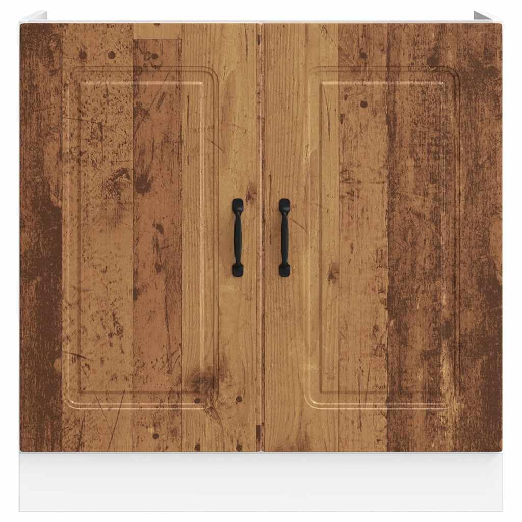 Genérico Mueble bajo para Fregadero Kalmar Madera Vieja 80x46x81,5 cm,Mobiliario,Armarios y Almacenamiento,Armarios de Cocina,853455
