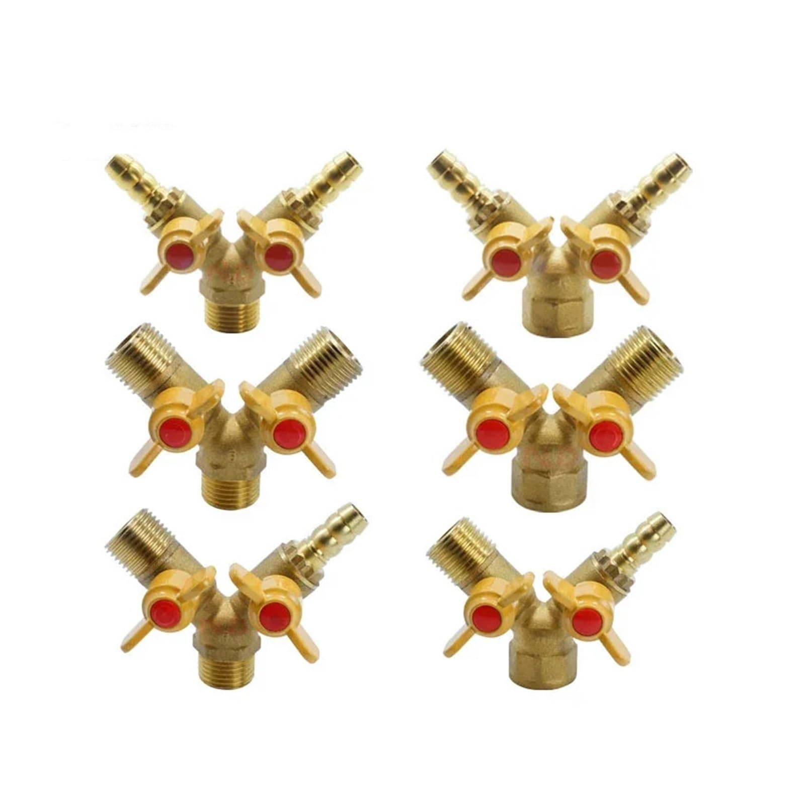 connecteur de Tuyau en Laiton Raccord cannelé 12 mm x Filetage mâle Femelle 1/2" BSP, 3 Voies, vanne à Boisseau sphérique en Laiton, Adaptateur de raccord de Tuyau(C Type)