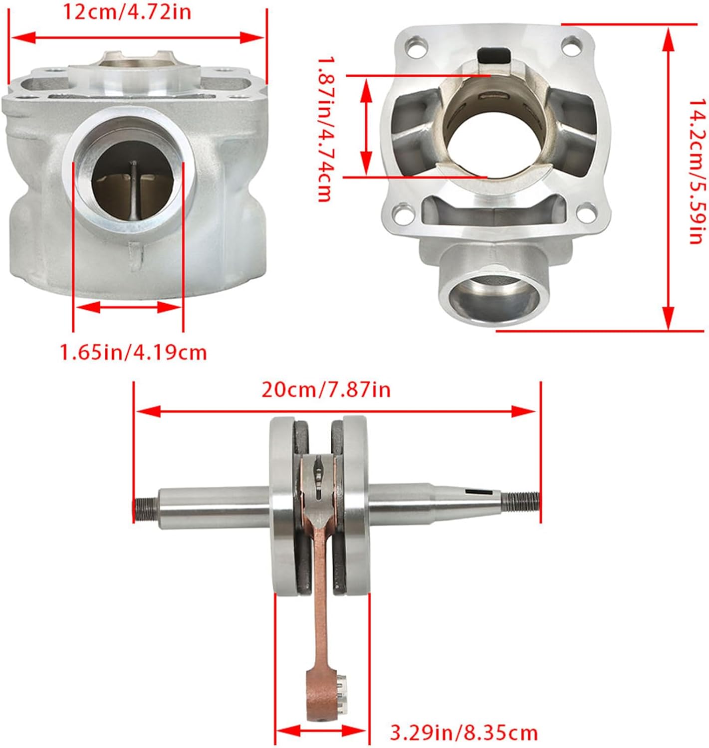 Cylinder Crankshaft Piston Gasket Repair Kit Replacement for YZ80 YZ 80 1993 1994 1995 1996 1997 1998 1999 2000 2001