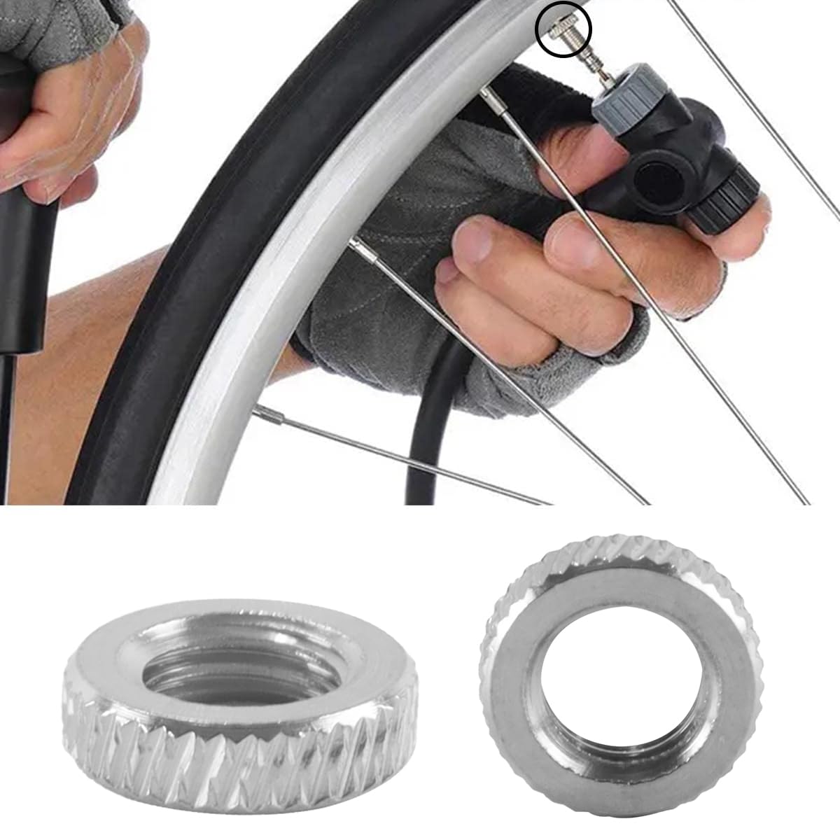 Dadi di bloccaggio per valvole Presta confezione da 10 - Accessori per pompe aria e compressori