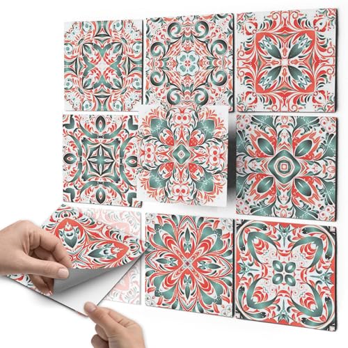 Sticker-Fliesen Dekor I Fliesen-Klebefolie - selbsklebend - Fliesenspiegel aufpeppen I Kachel-Aufkleber zum renovieren von Bad und Küche I 20x20 cm - Motiv Mexican Tiles - 27 Stück Sticker-Fliesen Dekor I Fliesen-Klebefolie - selbsklebend - Fliesenspiegel aufpeppen I Kachel-Aufkleber zum renovieren von Bad und Küche I 20x20 cm - Motiv Mexican Tiles - 27 Stück