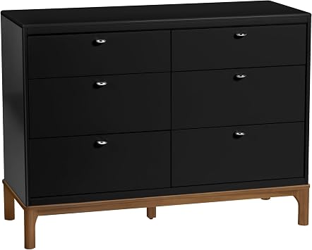 Little Seeds Laurel 6-Drawer Dresser, Black/Chestnut