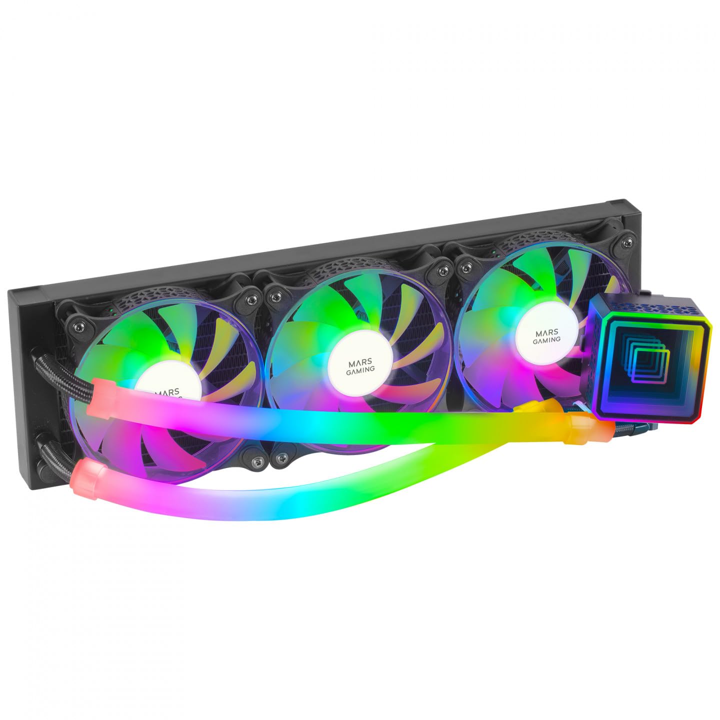 Mars Gaming ML-ULTRA360 Black, Liquid CPU Cooling, TDP 650W, Infinity Mirror, 3 Silent FDB ARGB Fans, ARGB Tubes, Universal Multisocket