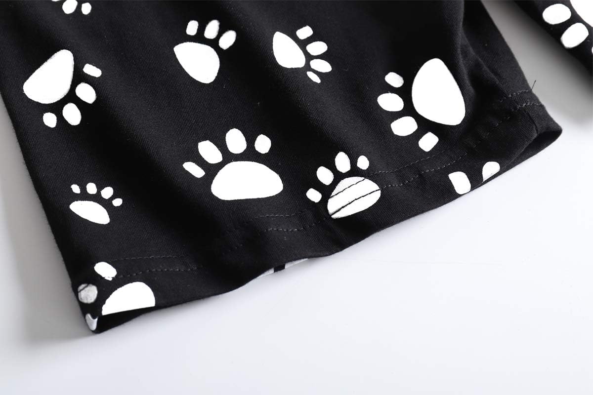 Vopmocld Big Girls Summer Short Sleeve Pajama Sets Cute Cat Patterns Sleepwear Nighty 100% Cotton - Image 7