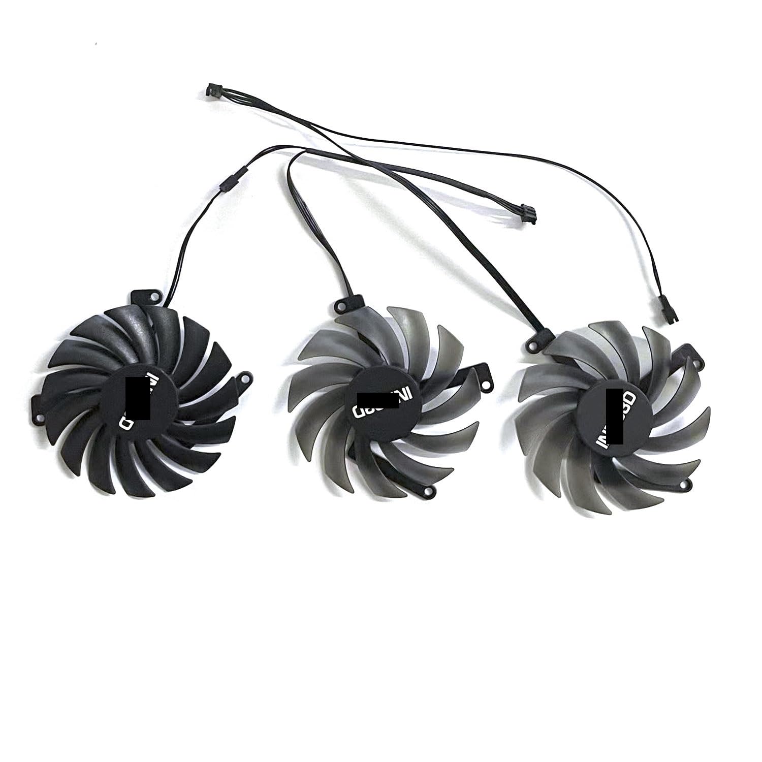 Graphics Card 85MM 4PIN CF-12915S CF-12910S DC 12V 0.35A GPU Fan Compatible with RTX4070 4070ti X3 OC Replacement Fan(W)