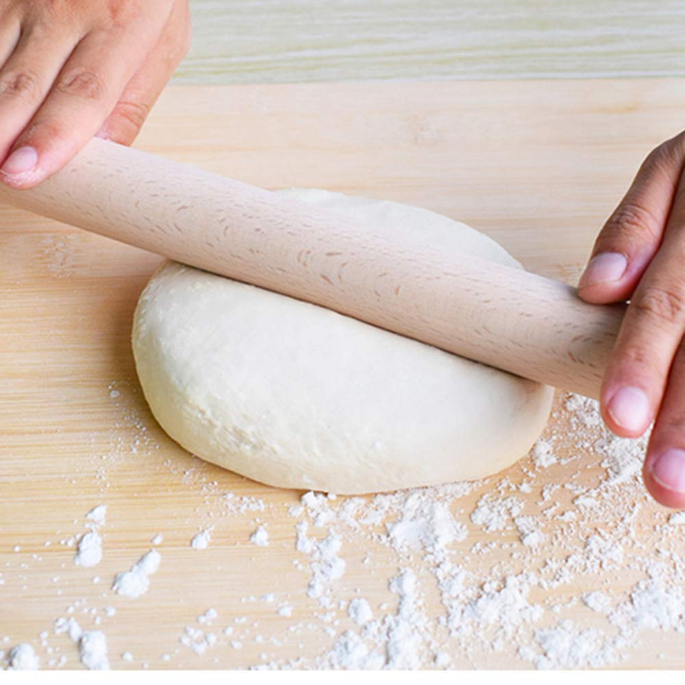 Nudelholz aus Buche, Nudelholz massiv, Premium-Nudelholz aus unlackiertem Massivholz – ideal for Kekse, Teig, Gebäck, Snacks, Brot, Pizza und Fondant – Größenoptionen: 7,87 Zoll bis 19,68 Zoll