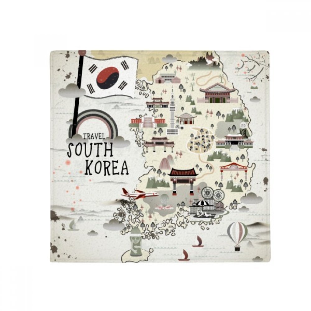 Tapis carte Corée du Sud multicolore pour entrée et cuisine