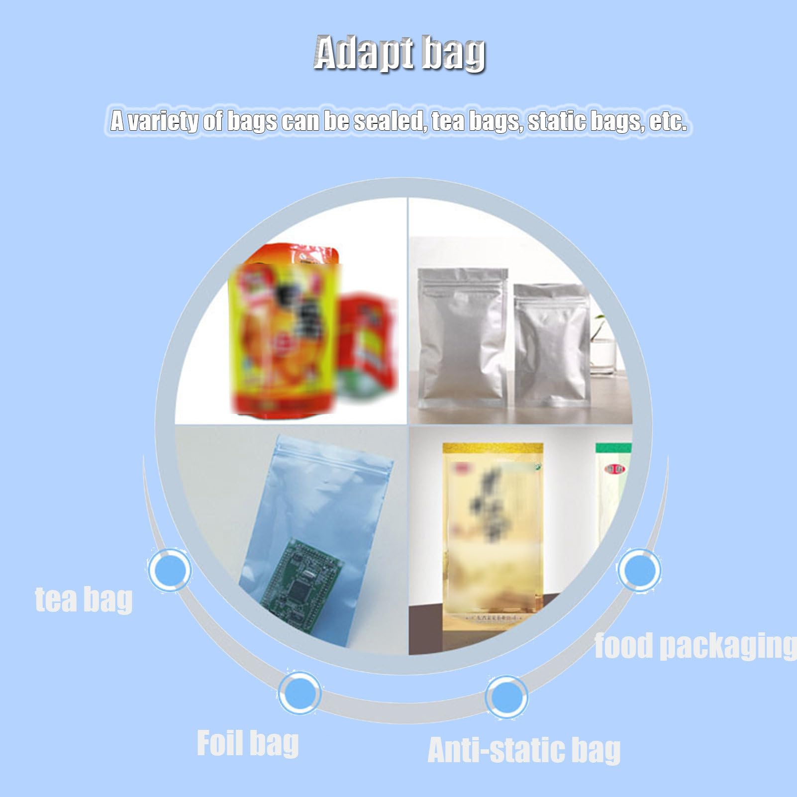 Selladora térmica automática de Bolsas de plástico, envasadora automática de Alimentos, selladora de Banda Continua, Plataforma de elevación de 2 cm, Ideal para sellar Bolsas de pl
