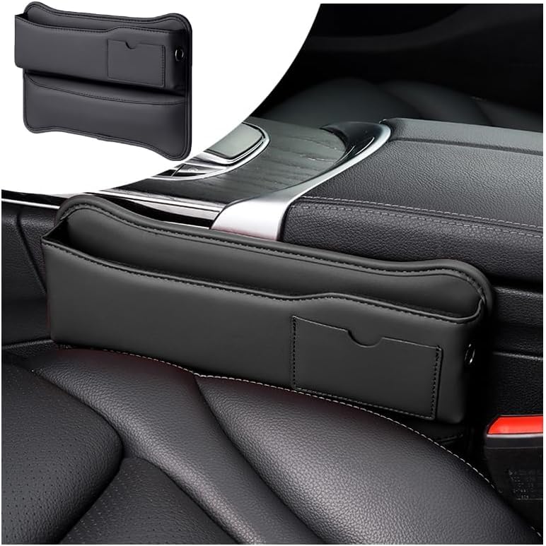 Wawasia Car Seat Gap Filler Organizer and Storage Car Seat Storage Front Seats Car Adjustable Gap Filler for Holding Phone, Sunglasses (Black)
