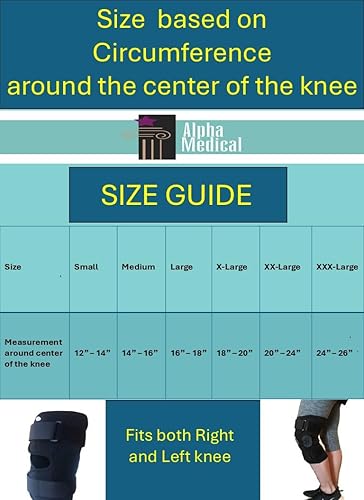 Miniatura 2 de Alpha Medical Rodillera estabilizadora y manga de compresión con bisagras laterales y correas para soporte de rodilla, recuperación de lesiones y