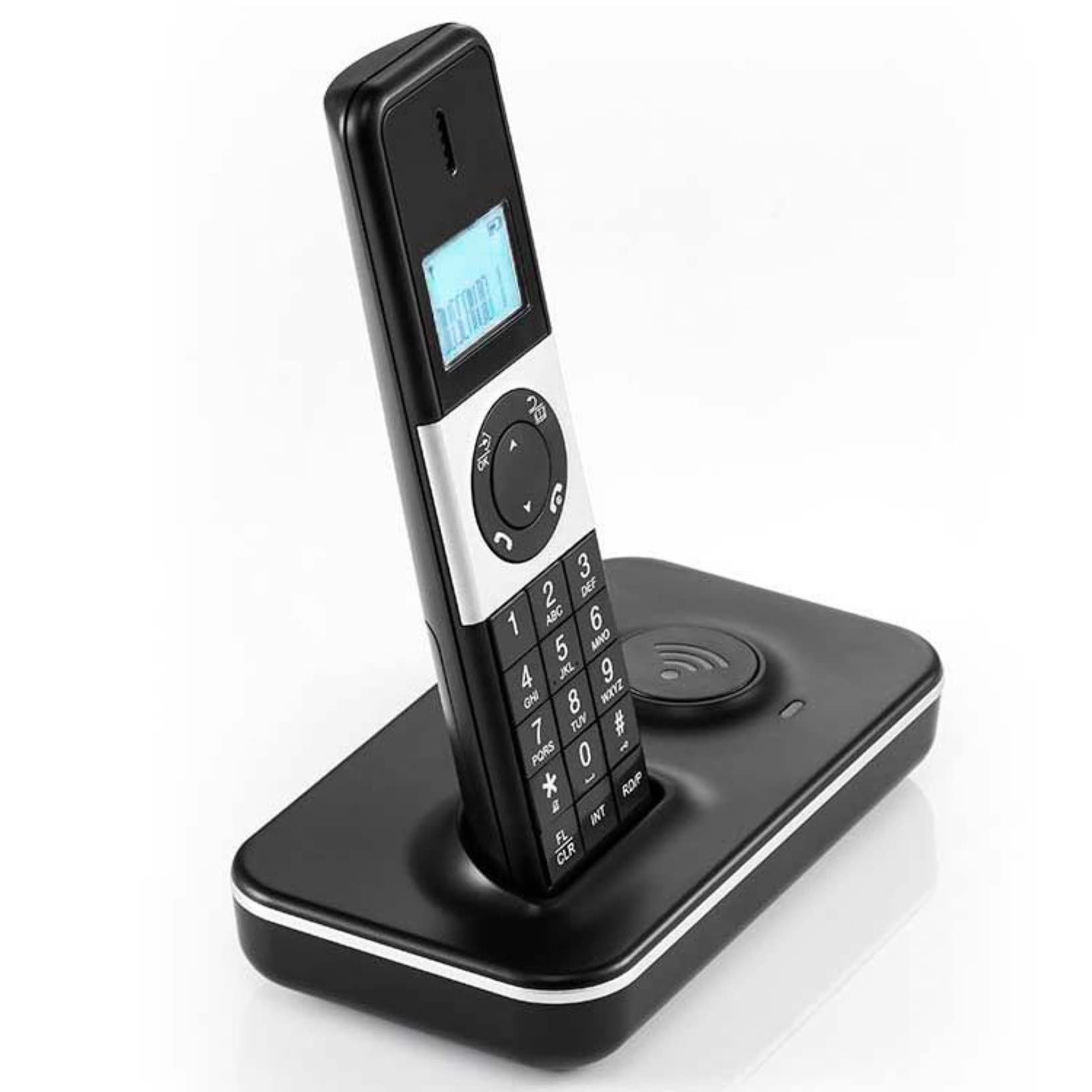 Telefono Cordless per La Casa con ID Chiamante Parlante A 1,9GHz Espandibile Fino A 5 Portatili, Lingue di Visualizzazione Multiple