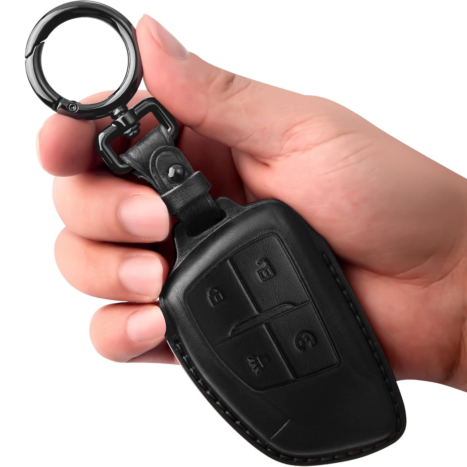 Tukellen Leather Key Fob Cover for 2021 2022 GMC Yukon Chevy Chevrolet Suburban Tahoe GM Buick