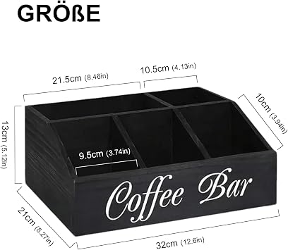 Wooden Coffee Organiser Tea Storage Coffee Accessories Coffee Station Coffee Bar Office Station Accessories Snacks in Break Room Tea Bag Storage Box