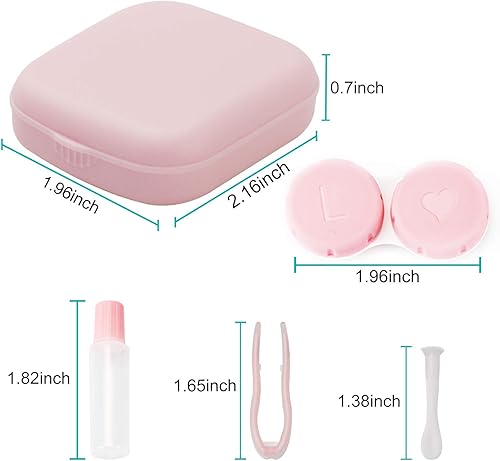 Miniatura 6 de 4 fundas para lentes de contacto, contenedor colorido para lentes de contacto, kit de almacenamiento de inmersión para lentes de contacto para