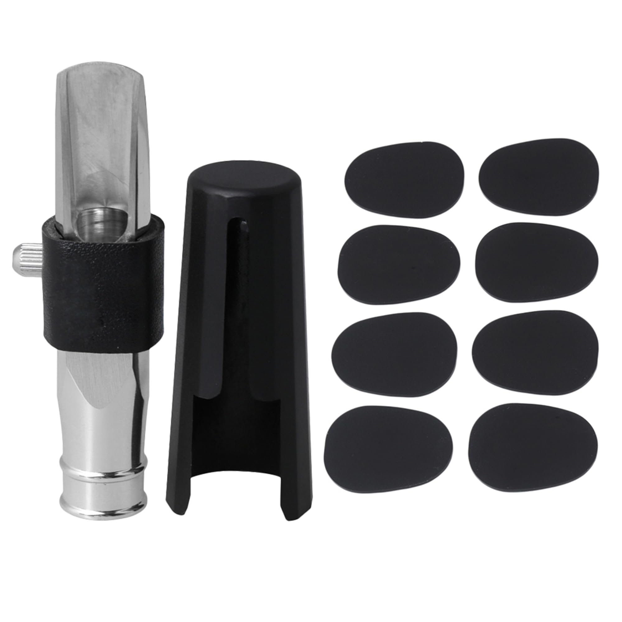 Yibuy 9# Modern Tenor Saxophone Mouthpiece Oval Patches Pads Kits Ligature Cap